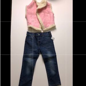 Faux Suede Vest & 7 For All Mankind Jeans Set